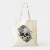 Skull und Rose Sketch Tragetasche (Rückseite)