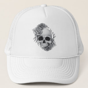 Skull und Rose Sketch Truckerkappe
