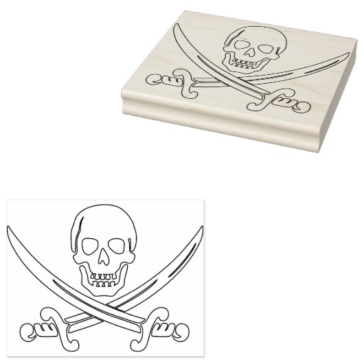 Skull und Schwerter Illustration Kunst Briefmarke Gummistempel (Stempel)