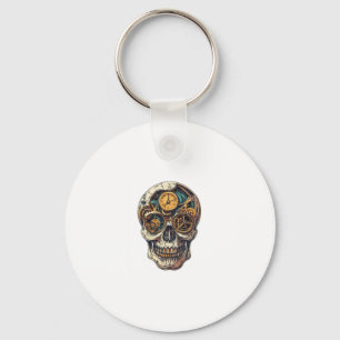 Skull- und Uhrentaster Schlüsselanhänger
