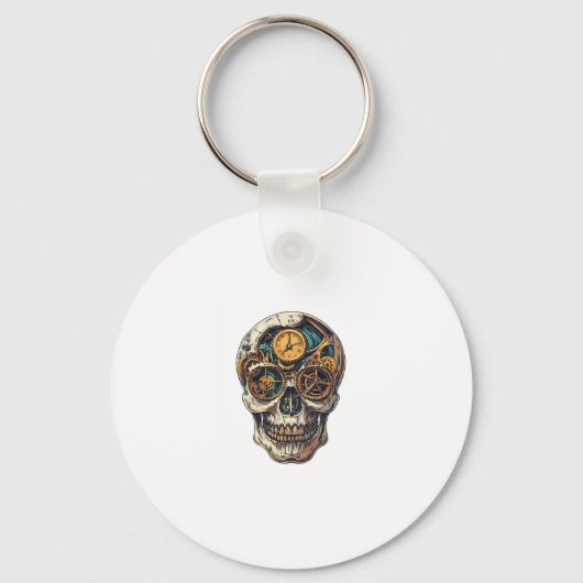 Skull- und Uhrentaster Schlüsselanhänger (Vorderseite)
