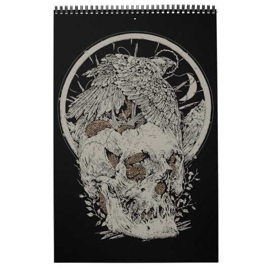 Skull- und Vogeldesign Kalender (Titelbild)