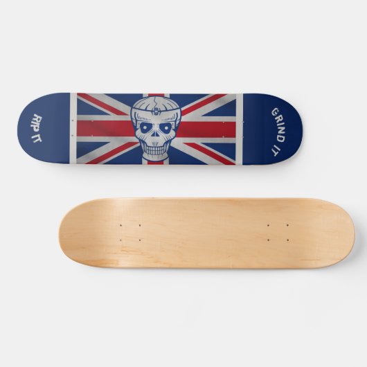Skull & Union Jack Skateboard (Horizontal)