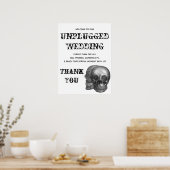 Skull Unplugged Wedding Sign Poster (Küche)