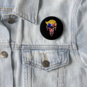 Skull Usa Flag Haar Funny President Geschenk Button (Beispiel)