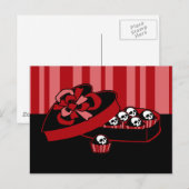 Skull Valentine Candy Feiertagspostkarte (Vorne/Hinten)