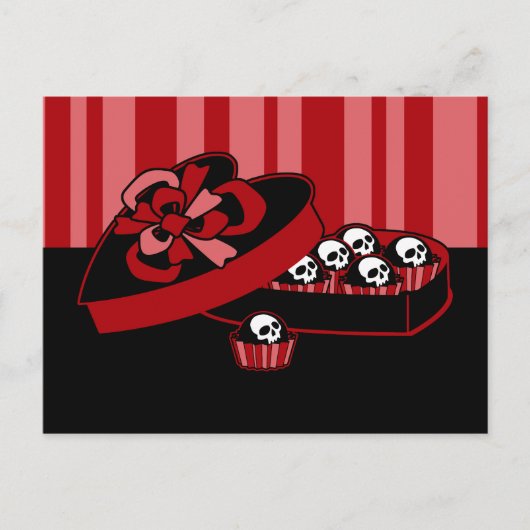 Skull Valentine Candy Feiertagspostkarte (Vorderseite)