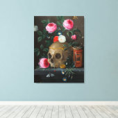 Skull Vanitas Still Life Jan van Kessel Leinwanddruck (Insitu (Holzboden))