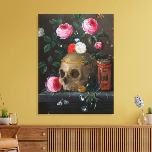 Skull Vanitas Still Life Jan van Kessel Leinwanddruck (Insitu (Wohnzimmer))