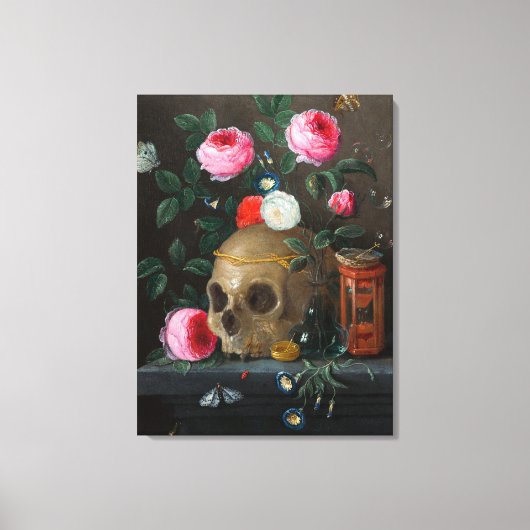 Skull Vanitas Still Life Jan van Kessel Leinwanddruck (Vorderseite)