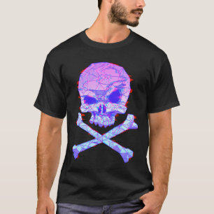 Skull Vaporwave ästhetischer Glitch Effekt T-Shirt
