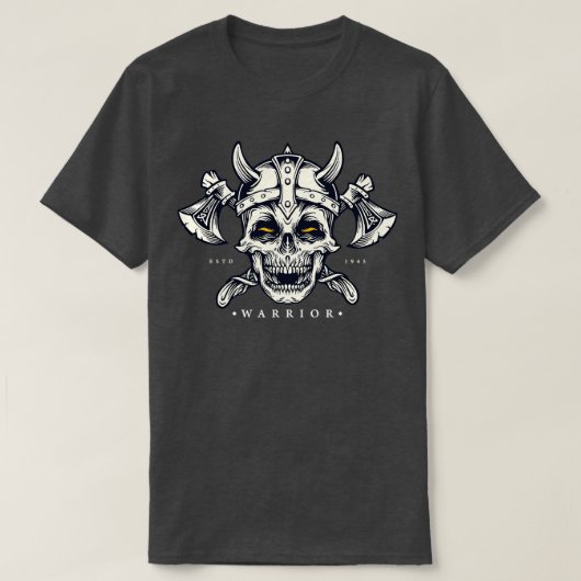 Skull Viking Warrior mit Ax und Helmet Viking Sc T-Shirt (Design vorne)