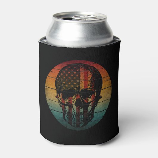 SKULL VINTAG AMERICAN FLAG GIFT DOSENKÜHLER (Kanne Vorderseite)