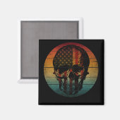 SKULL VINTAG AMERICAN FLAG GIFT MAGNET (Vorderseite/Rückseite)