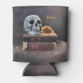 Skull Vintag Books Yellow Sunflower Gothic Dosenkühler (Vorderseite)