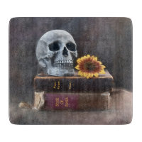 Skull Vintag Books Yellow Sunflower Gothic