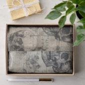 Skull Vintag Halloween Decoupage Seidenpapier (Geschenk)