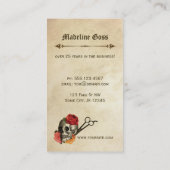 Skull Vintage Blumenhaare Visitenkarte (Rückseite)