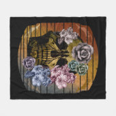 SKULL-VINTAGE BLÜTTE FLEECEDECKE (Vorderseite (Horizontal))