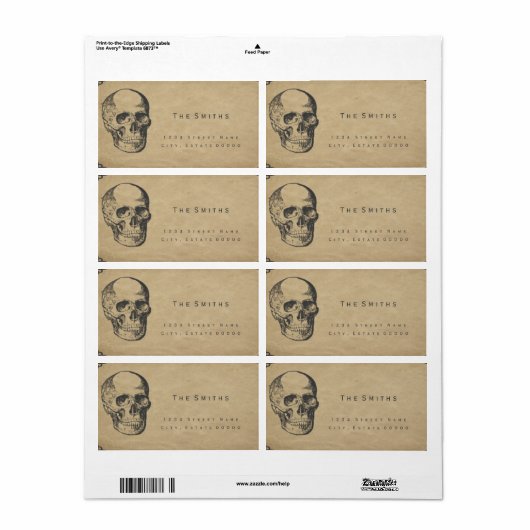 Skull-Vintage Papieradresse (Vorne)