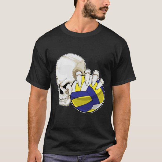 Skull Volleyball-Spieler Volleyball T-Shirt (Vorderseite)