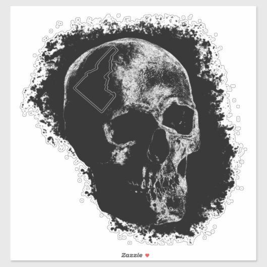 SKULL VON IDAHO AUFKLEBER (Blatt)