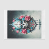 Skull von Santa Muerte in Blume - Lady Death Seidenpapier (Vorderseite)