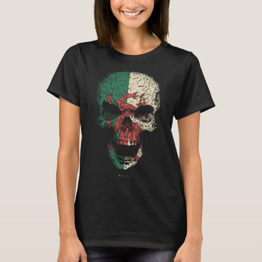 Skull Wales Flag Skeleton Welsh Roots T-Shirt (Vorderseite)