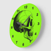 Skull Wall Clock,Green Große Wanduhr (Winkel)