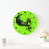 Skull Wall Clock,Green Große Wanduhr (Zuhause)