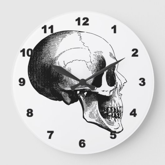 Skull Wall Clock Große Wanduhr (Vorderseite)