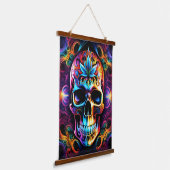 Skull Wall Tapestry Wandteppich Mit Holzrahmen (Gewinkelt)