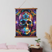 Skull Wall Tapestry Wandteppich Mit Holzrahmen (Schlafzimmer)