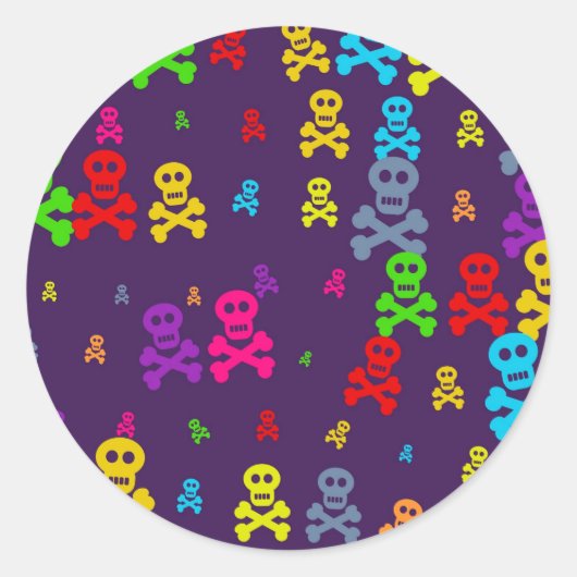 Skull Wallpaper Runder Aufkleber (Vorderseite)
