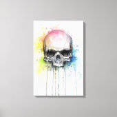 Skull Wasserfarbe Malerei farbenfrohe Canvas Print Leinwanddruck (Vorderseite)