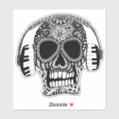 Skull Wear Headphones DJ Music Aufkleber (Blatt)