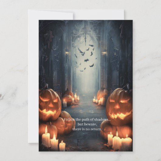 Skull & Web Spooky Halloween Einladung (Rückseite)