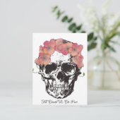 Skull Wedding Poppies Postkarte (Stehend Vorderseite)