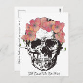 Skull Wedding Poppies Postkarte (Vorne/Hinten)