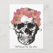 Skull Wedding Poppies Postkarte (Vorderseite)