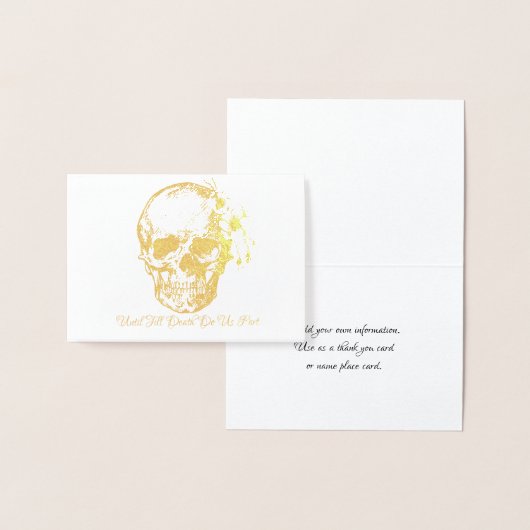Skull Wedding Vielen Dank oder Platzierungskarten Folienkarte (Anzeige)