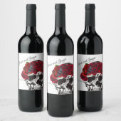 Skull Wedding Wine Label Weinetikett (Flaschen)