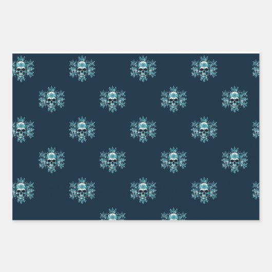 Skull Weihnachtswrapper Geschenkpapier Set (Vorderseite 2)