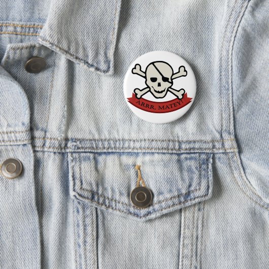 Skull - Weißer Standard, 2¼ Zoll Round Button (Beispiel)