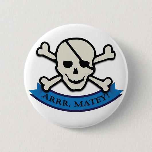 Skull - Weißer Standard, 2¼ Zoll Round Button (Vorderseite)