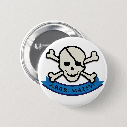 Skull - Weißer Standard, 2¼ Zoll Round Button (Vorne & Hinten)