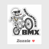 Skull Wheelie Aufkleber (Blatt)