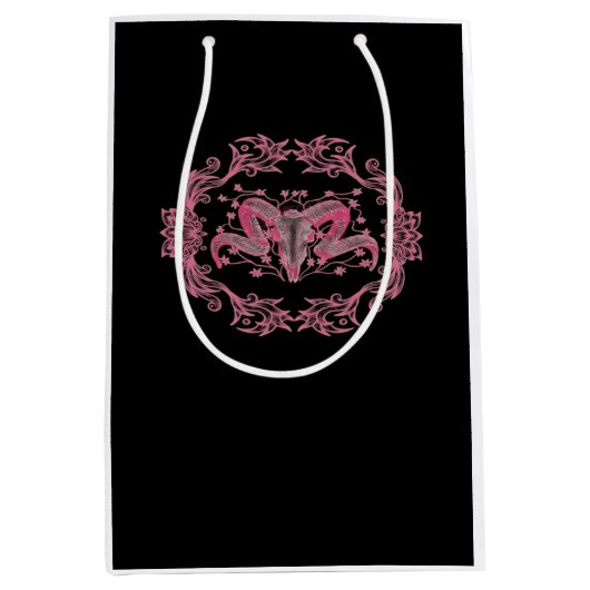 Skull Whimsigoth Ästhetik Mittlere Geschenktüte (Vorderseite)