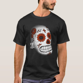 Skull white and flowes T-Shirt