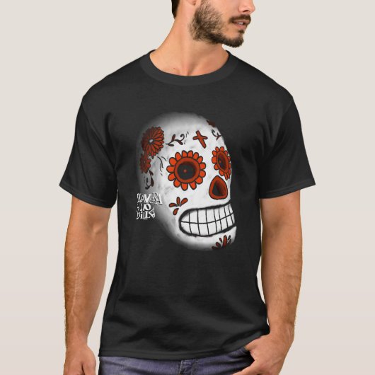 Skull white and flowes T-Shirt (Vorderseite)